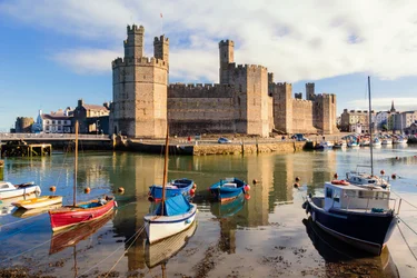 Caernarfon, Wales, Storbritannien. Slottet.